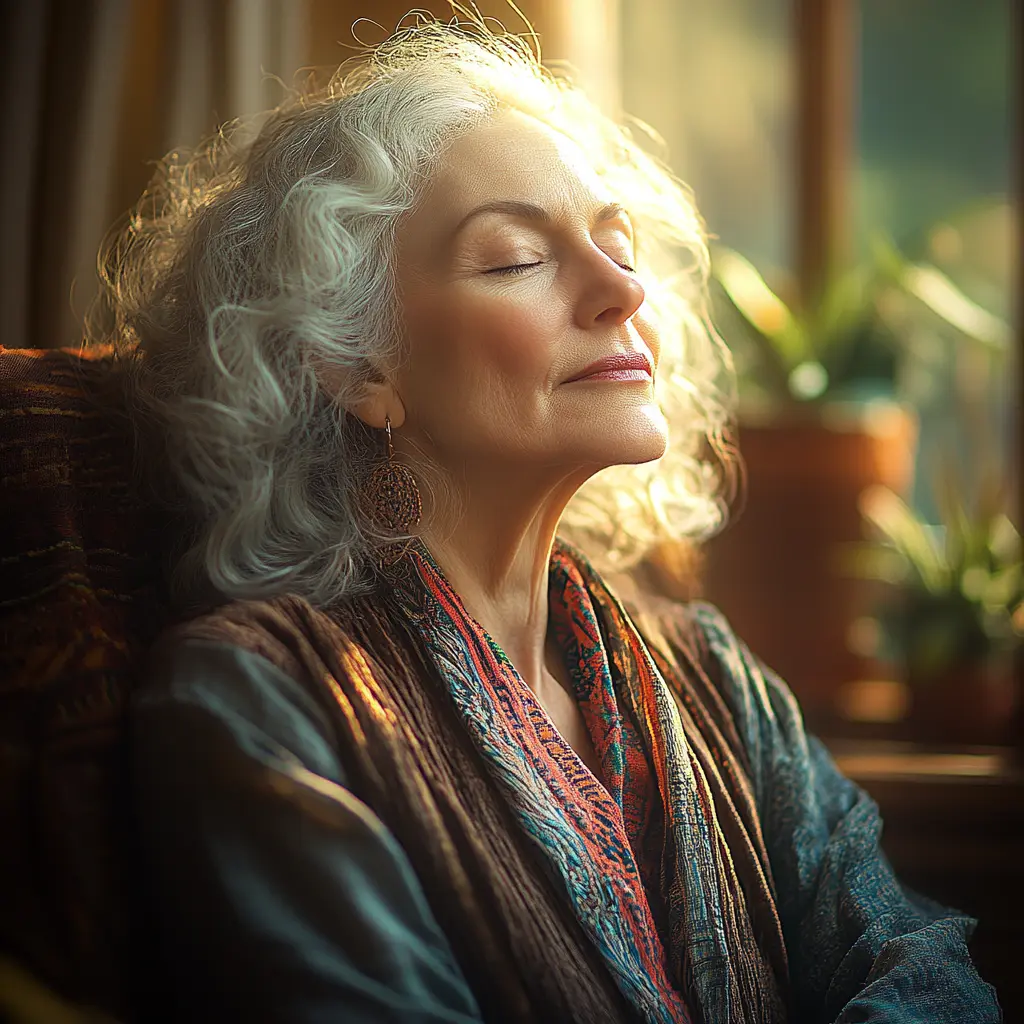 Senior anxiety therapy in Agoura Hills: Therapist teaching relaxation techniques to elderly client.